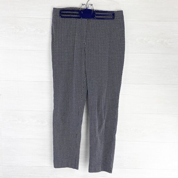 J. McLaughlin Embroidered Printed High Waist Cropped Straight Leg Pants - Picture 1 of 5